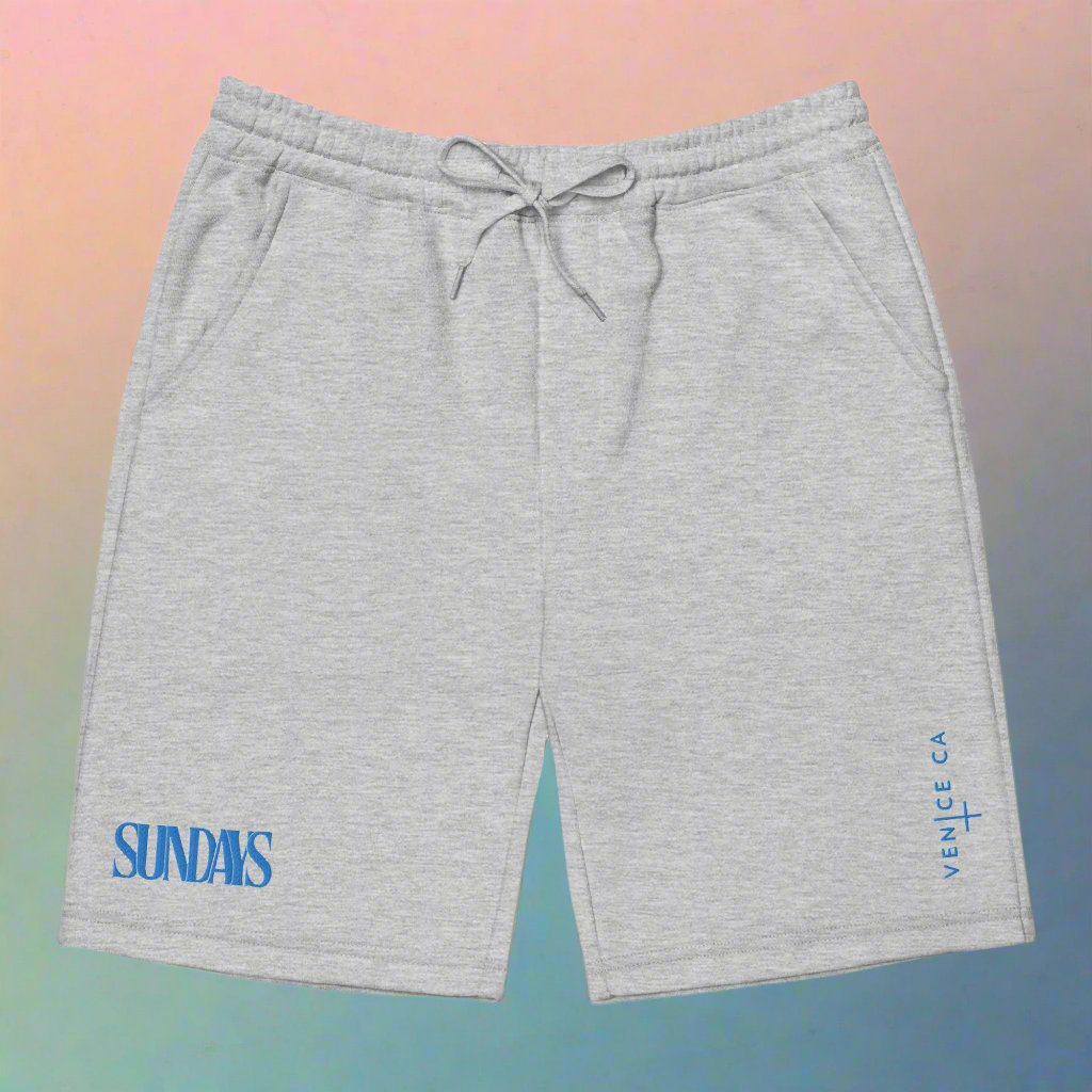 Sunday Basics: Blue Embroidered Fleece Shorts