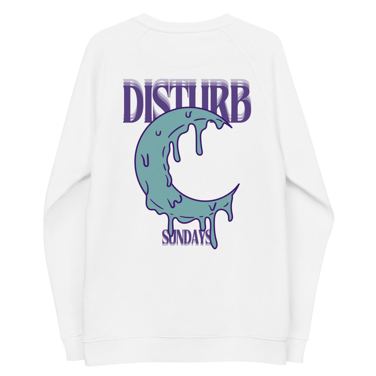 DISTURB: Moon Drip Unisex Raglan Sweatshirt